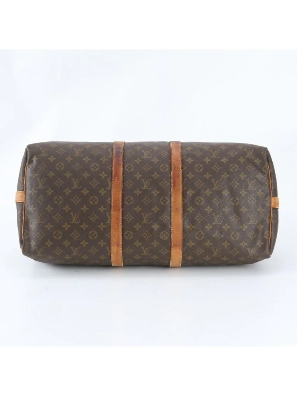 Louis Vuitton Monogram Keepall 55 Leather Boston Bag Tote Carry